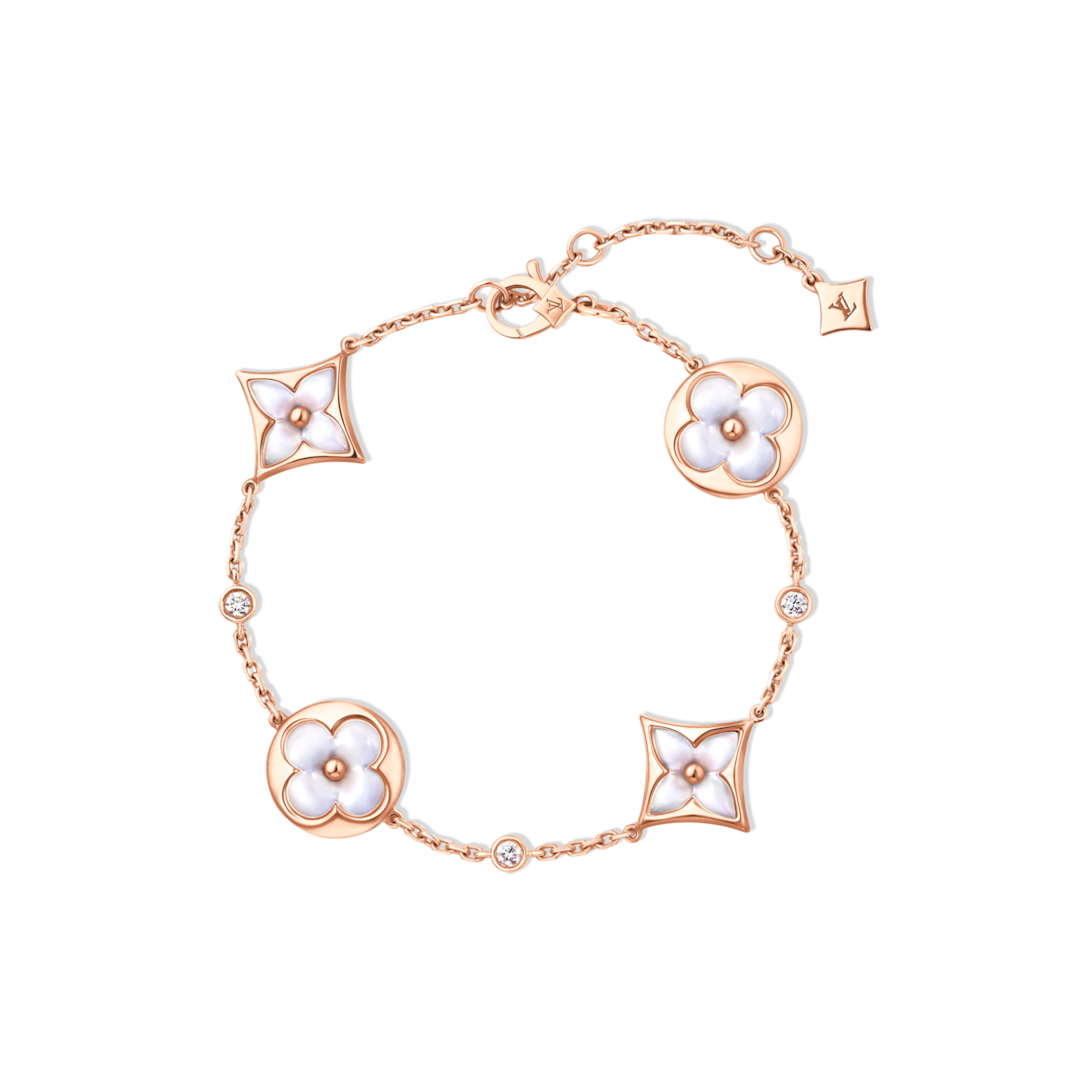 Colour Blossom BB Multi-Motif Bracelet, Pink Gold, White Mother-Of